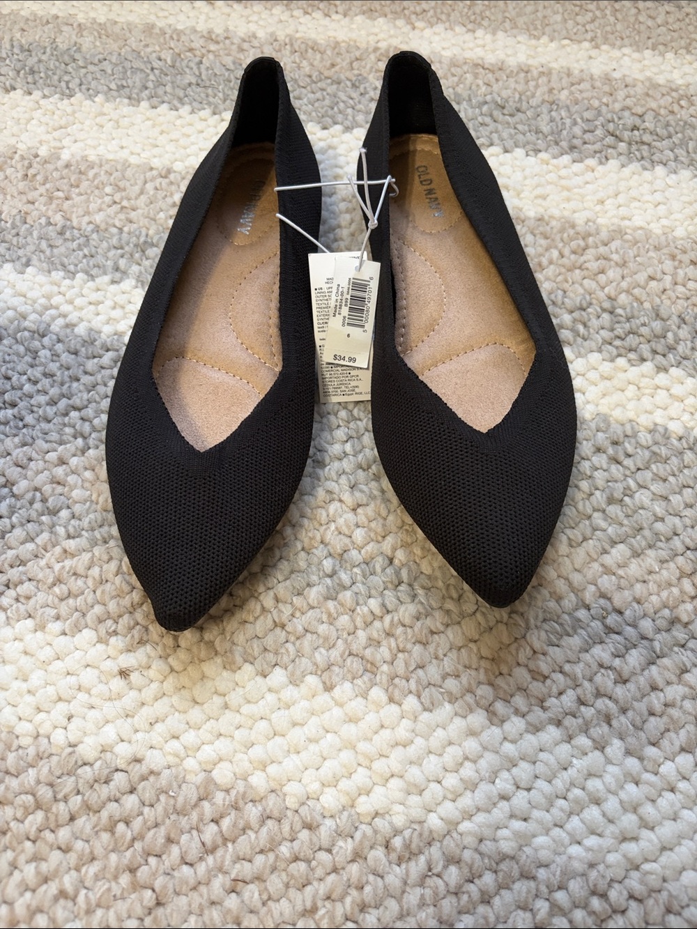 NWT Old Navy knit black flat size 6